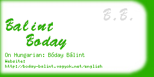 balint boday business card