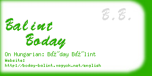balint boday business card